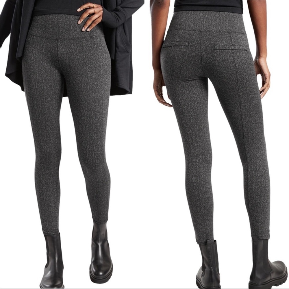 Athleta | Delancey Textured Tight Pocket Leggings Black Gray Size Large